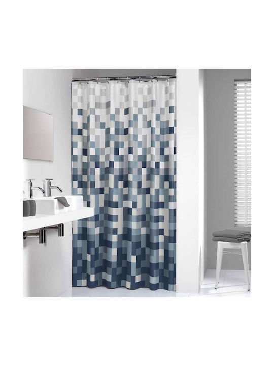 Sealskin Pixel Shower Curtain Fabric 180x200cm Black