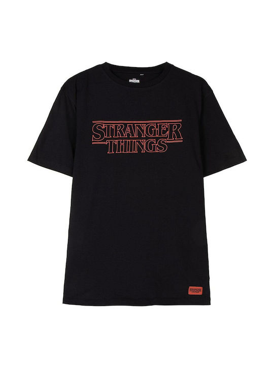 Παιδικό T-shirt Μαύρο Stranger Things