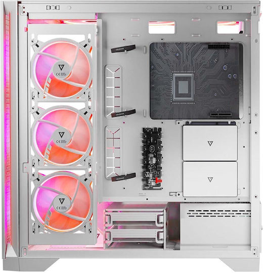 Modecom Volcano Expanse T Apex ARGB Gaming Midi Tower Κουτί Υπολογιστή με Πλαϊνό Παράθυρο Λευκό