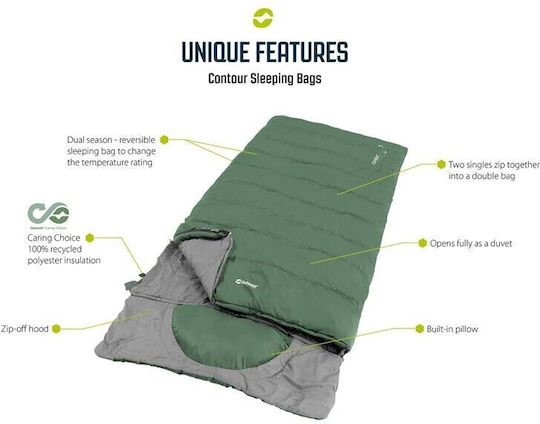 Outwell Contour Supreme Sleeping Bag Double Coffee