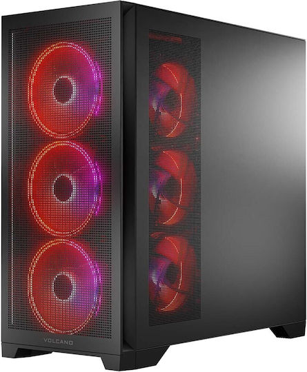 Modecom Volcano Expanse S Apex ARGB Геймърско Midi Tower Компютърна Кутия със Страничен Прозорец Черна