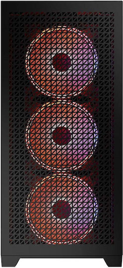 Modecom Volcano Expanse T Apex ARGB Gaming Midi Tower Κουτί Υπολογιστή με Πλαϊνό Παράθυρο Μαύρο