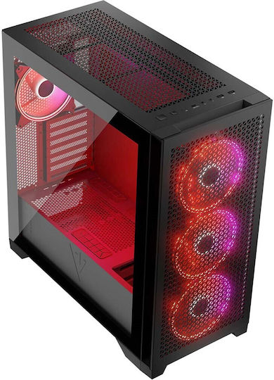 Modecom Volcano Expanse T Apex ARGB Gaming Midi Tower Κουτί Υπολογιστή με Πλαϊνό Παράθυρο Μαύρο