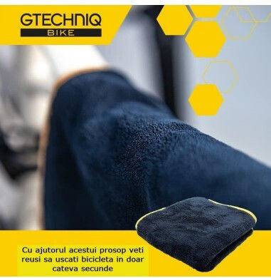 GTECHNIQ Lavetă Microfibră Uscare Auto 1000gsm Negru 40x40cm