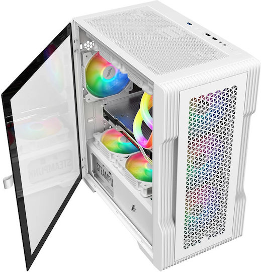 1STPLAYER Trilobite T3 Midi Tower Κουτί Υπολογιστή με Πλαϊνό Παράθυρο Λευκό