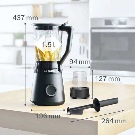 Bosch Μπλέντερ 1.5 lt 1200W Μαύρο MMB6176B