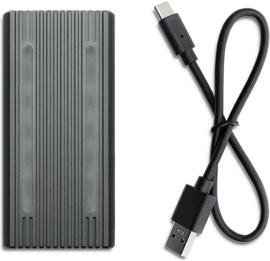 Qoltec Case for Hard Drive M.2 PCI Express / SATA III with Connection Type-C Gray