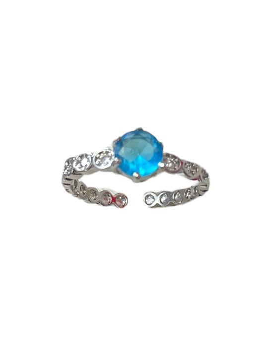 Copper ring Bo1312- Silver/blue