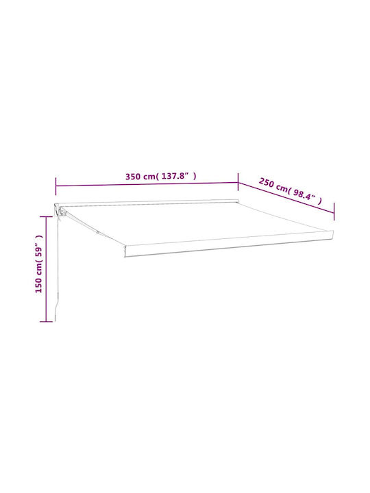 vidaXL Cort Terasă cu LED Bej x2.5m