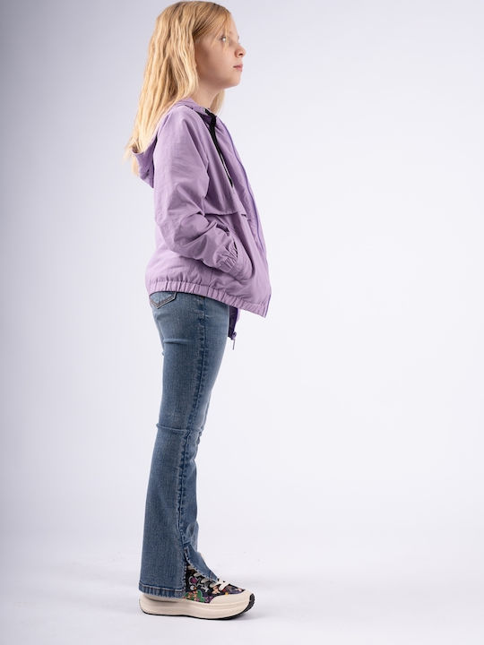 Kids' Casual Jacket Short Windproof Purple