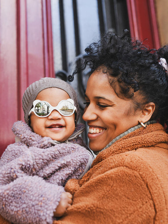 KiETLA Ourson Unbreakable Baby Kids Sunglasses with Polarized Lens White for 1-2 Years