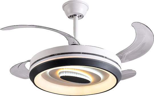 Life Eternity Deckenventilator 108cm Mit Leuchte Transparent / Weiß