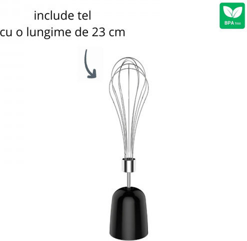 Lacor Blender De Mână Cu Tijă Din Inox 1000W Negru