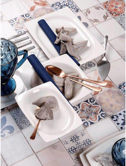 Cryspo Trio 'quadro Off Plate Shallow made of Porcelain White with Diameter 27cm 6pcs