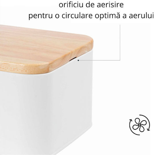 Lacor Bread Box with Lid Inox White 42x22.5x12.5cm