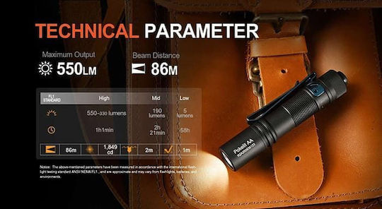 Acebeam Επαναφορτιζόμενος Φακός LED με Μέγιστη Φωτεινότητα 550lm Pokelit