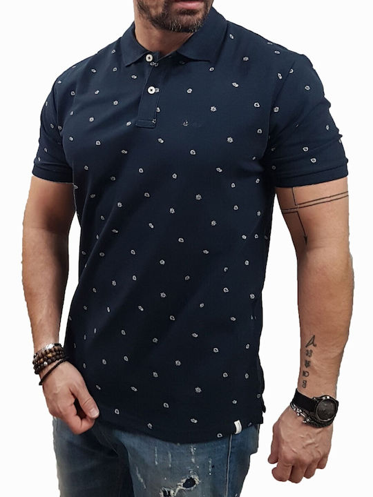 Rebase Men's Blouse Polo Navy - Polo Blouse - Indigo