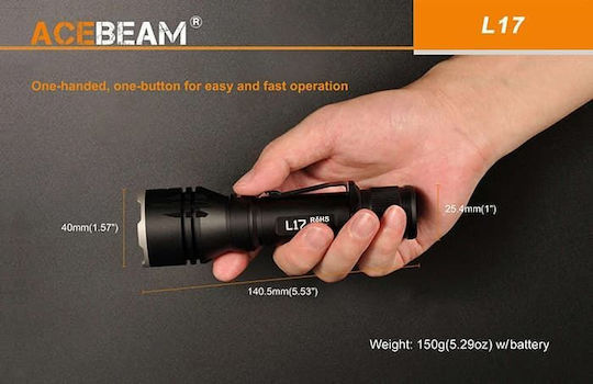 Acebeam Επαναφορτιζόμενος Φακός LED IP68 με Μέγιστη Φωτεινότητα 1400lm