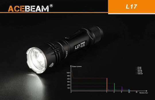 Acebeam Επαναφορτιζόμενος Φακός LED IP68 με Μέγιστη Φωτεινότητα 1400lm