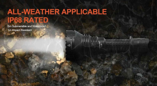 Acebeam Wiederaufladbar Taschenlampe LED IP68 mit maximaler Helligkeit 1650lm Schwarz