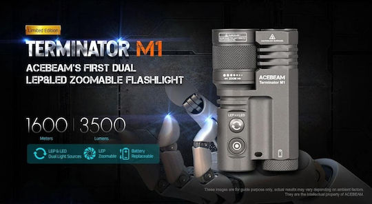 Acebeam Lumină de lucru și de sit, cu baterie Lanternă LED cu Luminozitate Maximă 3500lm Gri