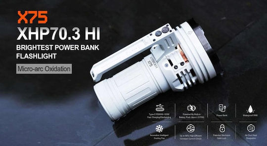 Acebeam Rechargeable Flashlight LED IP68 with Maximum Brightness 67000lm