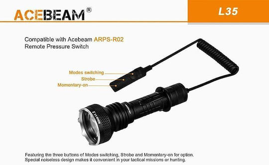 Acebeam Wiederaufladbar Taschenlampe LED mit maximaler Helligkeit 5000lm Schwarz