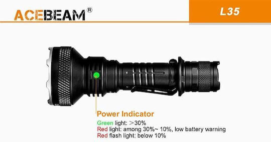 Acebeam Wiederaufladbar Taschenlampe LED mit maximaler Helligkeit 5000lm Schwarz