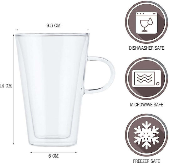 Quasar Κούπα Κεραμική Διάφανη 400ml 4τμχ
