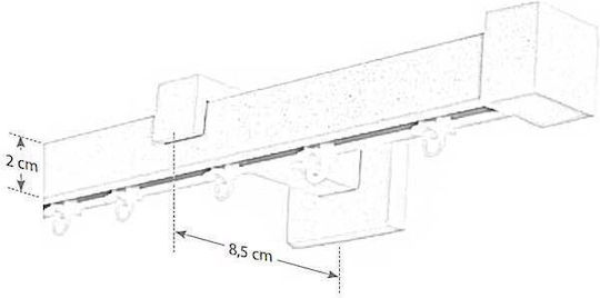 Anartisi One-Way Aluminum Curtain Track Black 240cm A298377_11820