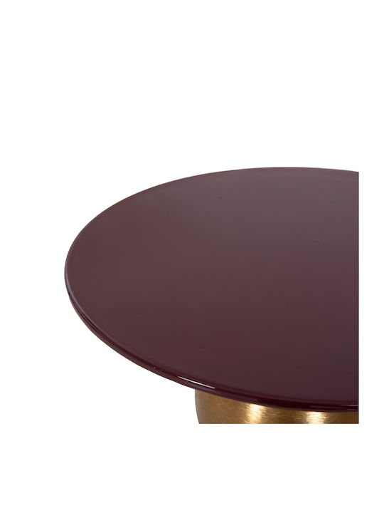 Round Side Coffee Table Patna Metal Bordeaux-Gold W46xL46xH51.5cm