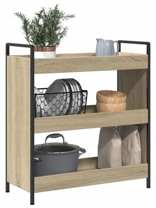 vidaXL Ραφιέρα Κουζίνας Ξύλινη 3 Θέσεων Καφέ 70x30x82cm
