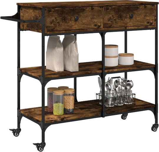 vidaXL Wooden Kitchen Rack 4 Tiers Brown 105x42x95cm
