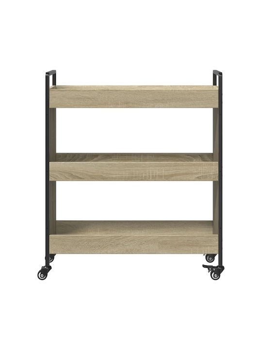 vidaXL Ραφιέρα Κουζίνας Ξύλινη 3 Θέσεων Καφέ 70x30x82cm