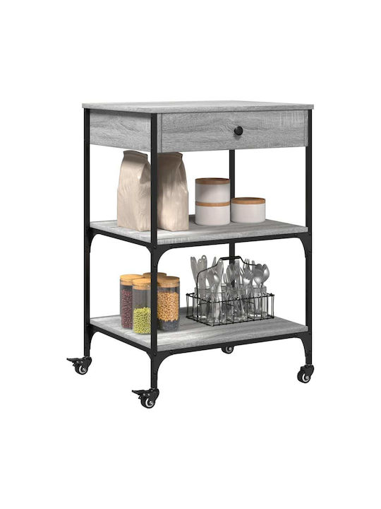 vidaXL Wooden Kitchen Rack 4 Tiers Gray 60x48x89.5cm