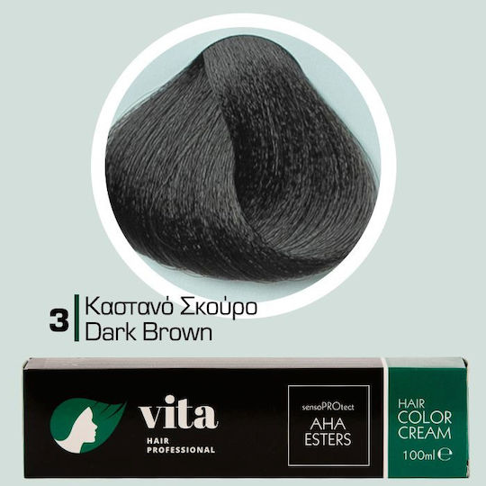 Vita Hair Professional Haarfärbemittel Dunkelbraun 3 100ml
