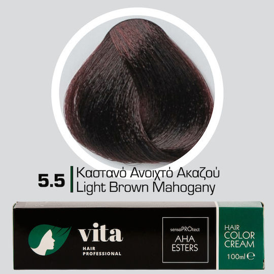 Vita Hair Professional Hair Dye 5.5 Light Brown Akazu 100ml
