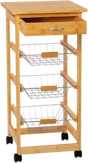 Andrea House Kitchen Rack Made of Stainless Steel 3 Tiers Brown 37x37x77cm