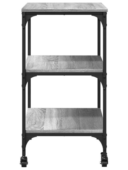 vidaXL Кухненски стелаж Дървена Сив 60x41x76см
