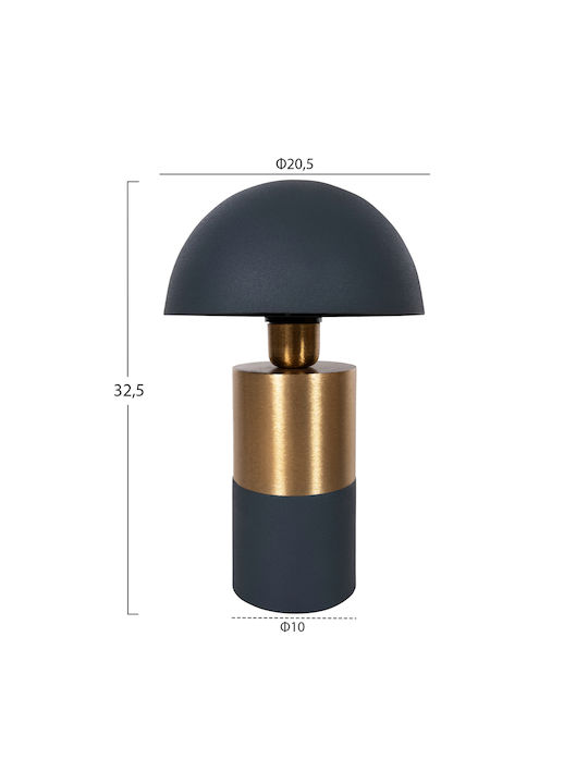 Freebox Metal Table Lamp for Socket E27 with Blue Shade and Gold Base