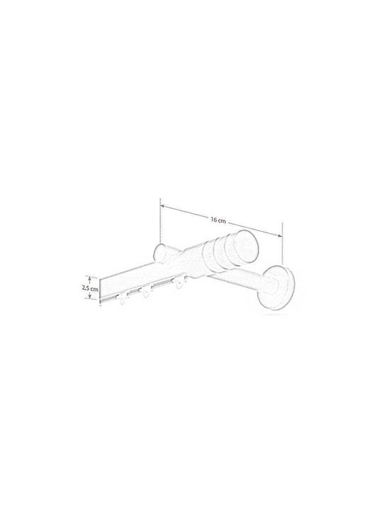 Anartisi One-Way Aluminum Curtain Track Gray 200cm A298372_11789