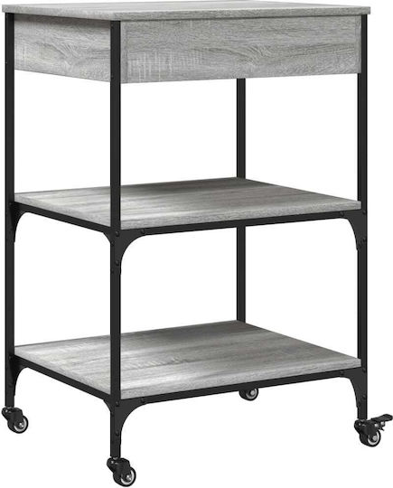 vidaXL Ραφιέρα Κουζίνας Ξύλινη 4 Θέσεων Γκρι 60x48x89.5cm