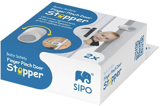 Sipo Finger Protector for Doors with Sticker made of Plastic in White Color 2pcs
