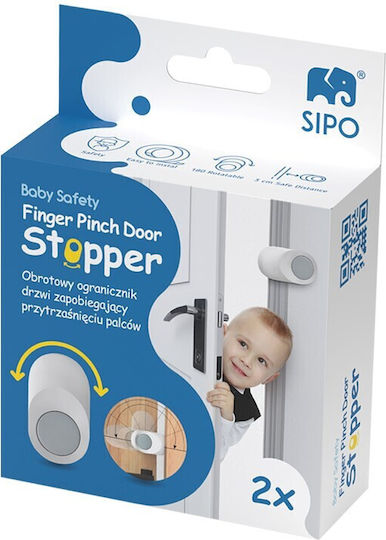 Sipo Finger Protector for Doors with Sticker made of Plastic in White Color 2pcs