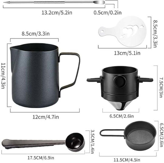 Quasar Γαλατιέρα Barista Χωρητικότητας 600ml Μαύρη