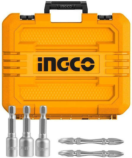 Ingco Set Drill Driver & Impact Screwdriver Brushless 20V with 2 Batteries 2Ah and Case