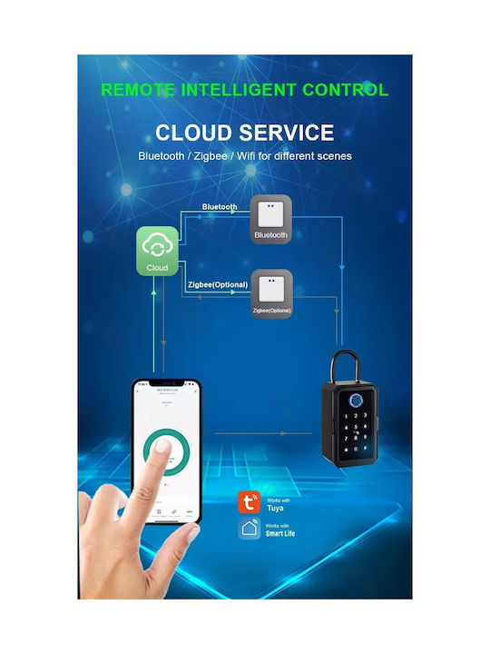 Smart Wall-Mounted Combination Key Holder with Keyboard 7.2x5.2x12.2cm