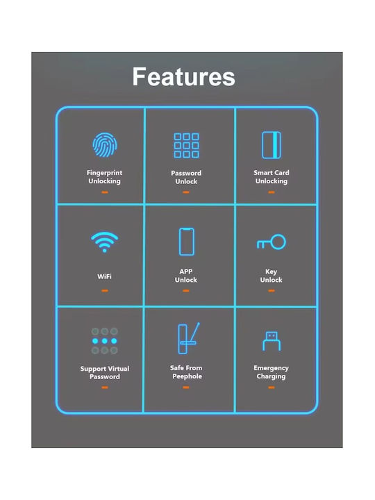 Smart Wall-mounted Combination Key Holder with Keyboard 7.2x5.2x12.2cm