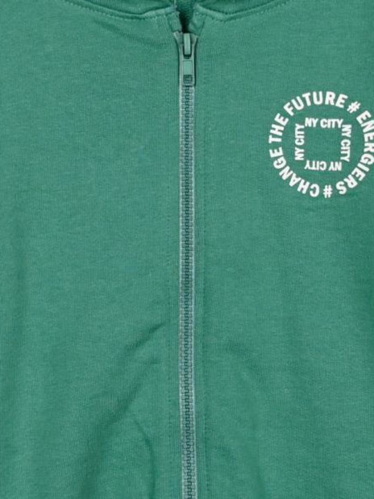 Kids Cardigan Cotton with Hood Green