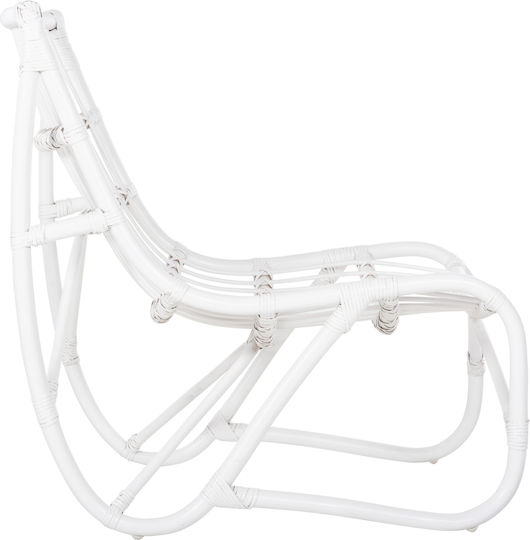 Πολυθρόνα Εξωτερικού Χώρου Rattan Grinn Λευκό 44x65x79.5εκ.